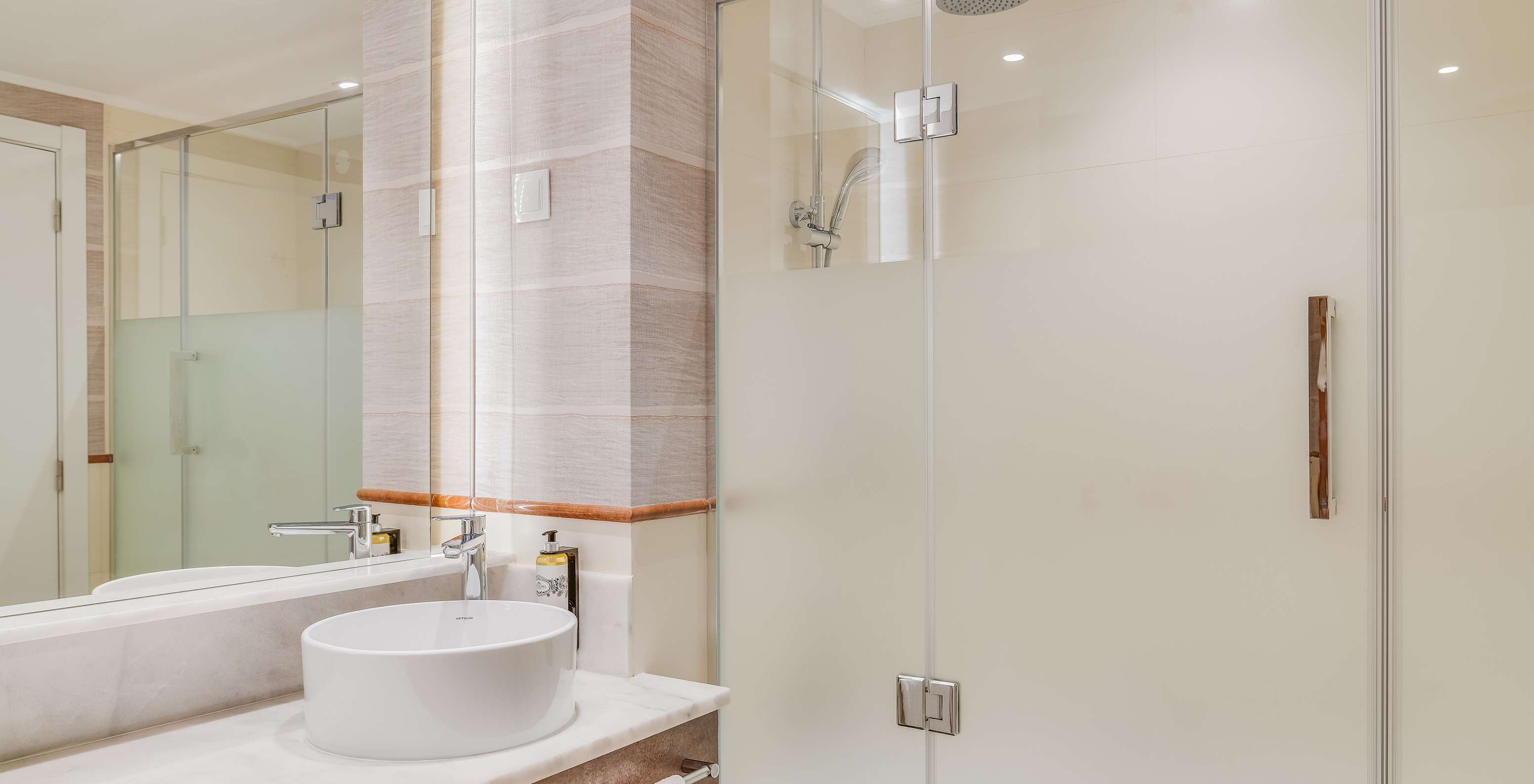 The Classic Sea View Room at Pestana Blue Alvor Beach has a bathroom with a sink, mirror, and a shower