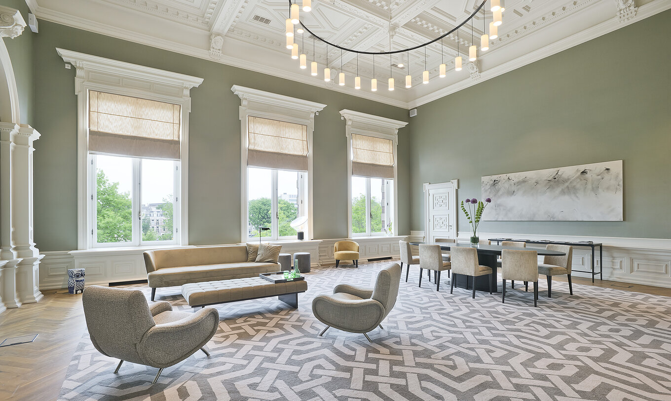 Presidential Master Suite - River View at Pestana Amsterdam Riverside has a living room, with sofa and chairs, and table