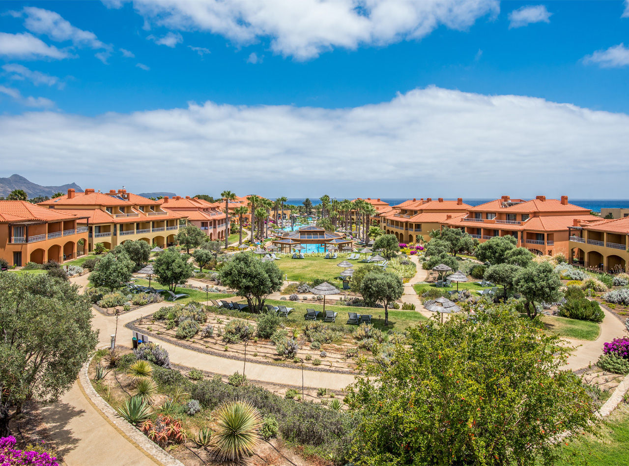 Pestana Porto Santo, mit weitläufigen Gärten, umgeben von Villen, wo Sie das All-Inclusive-Paket sorglos genießen können